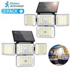 Petbank Solar Flood Light Outdoor, 288 LED Waterproof Security Lights, Motion Sensor 2 Pack