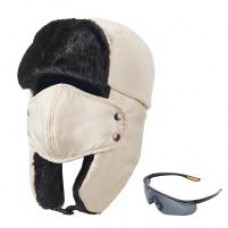 Winter Trapper Hat, Anpro Windproof Trapper Hats Cotton Ear Flaps Ski Hat with Ear Flaps Anti-Fog Glasses for Women & Men, Khaki