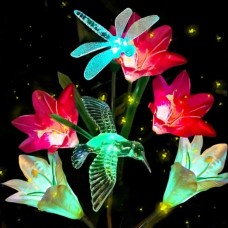Anpro LED Solar Flower Light, Outdoor Solar Garden Lights with 6 Lily Flowers, Waterproof Solar Landscape Lights for Patio Yard Pathway Decoration