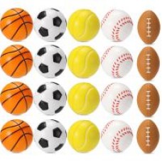 Anpro 2.5'' 12 Pack Sports Stress Balls for Kids, Soft Stress Relief Balls Toys Fidget Toys for Children Party Favor - Includes Soccer Ball, Basketball, Rugby, Baseball, Tennis, Volleyball