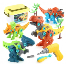 Anpro Take Apart Dinosaur Toys for Kids, Dinosaur Building Construction Educational Toys Set with Electric Drill for 3 4 5 6 Year Old Boys Grils Kids Christmas Gifts