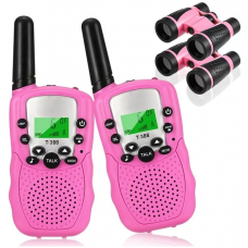 Walkie Talkies for Kids, Anpro 22 Channels 2 Way Radio Outdoor Toys with 3KM Long Range with Binoculars Toys for Boys Girls 3-15 Years Old Best Gift-2 Pack