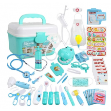 Anpro Doctor Kit for Kids, 46Pcs Blue Medical Toy Kids Pretend Play Set with Stethoscope Doctor Role Play Gifts for Toddler Boys & Girls 3-6 Years