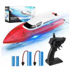 2.4 GHZ RC Boat with 2 Batteries, 25 km/h High Speed Remote Control Racing Boats for Adults and Kids 25 Minutes Working Time