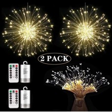 LED Firework Lights (2 Pack) 150 LED, Anpro Copper Wire String Lights, 8 Modes with Remote Control for Party Garden Outdoor Decoration